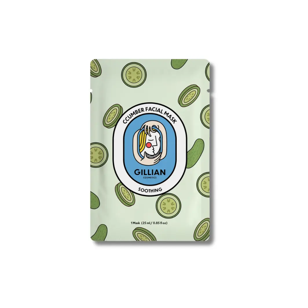 Gillian Cosmetics | Cucumber (Soothing) Sheet Mask by elvis+elvin (25ml) Facial Mask Moisturizer Hydrating Mask