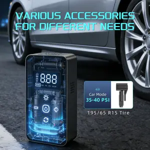 Portable Wireless Air Compressor, Cordless Tire Pump, Multifunction Inflator, Suitable for Car Tires, Bicycle Tires and Sports Balls