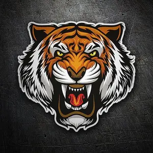 Sticker Aggressive Tiger Sticker Aggressive Tiger