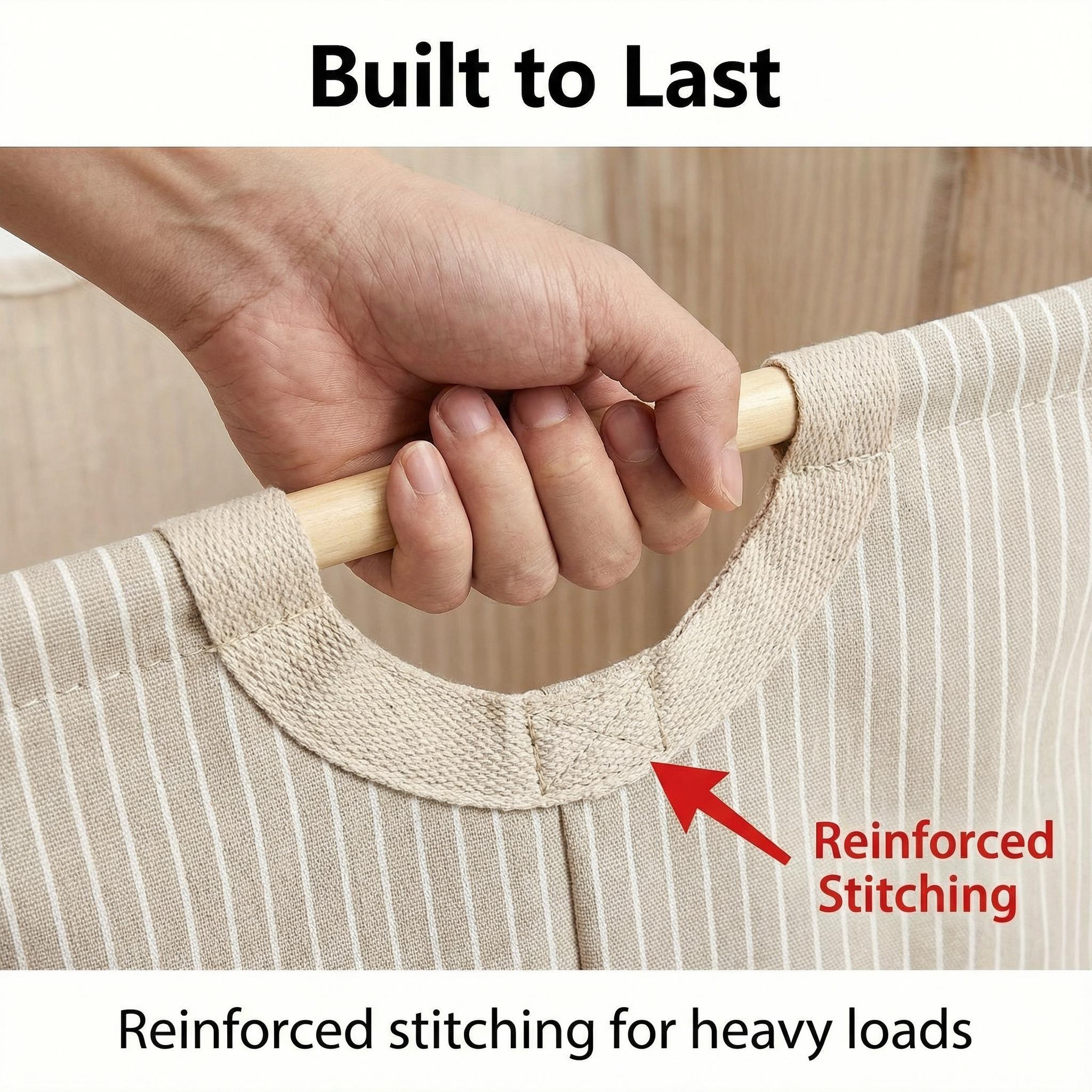 Foldable laundry basket with handle, waterproof freestanding large storage basket for storing clothing, travel towels, toys, bedding, bedroom items, and bathroom supplies