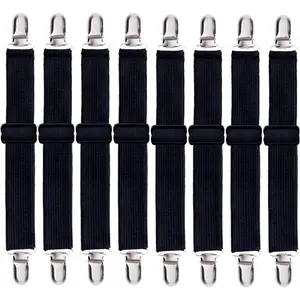 8 Pack Bed Sheet Straps, Adjustable Fitted Sheet Straps Clips, Heavy Duty Bed Sheet Clips Holder for Bed Sheets, Mattress Covers, Sofa Cushion