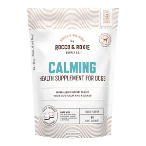 Rocco & Roxie Calming Dog Chew - Duck Flavor Soft Chews with Ashwagandha & GABA for Stress Relief - 60 Count - Made in the USA