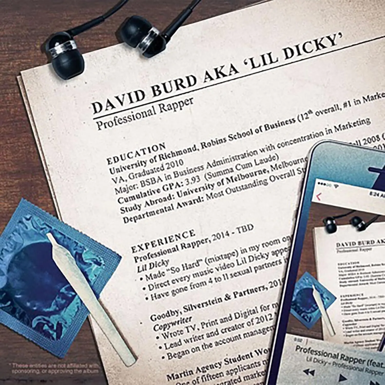 Lil Dicky Professional Rapper Music LP Vinyl Record - Artist-Specific Hip-Hop Genre, 2015 Release Date, Full Album Tracks