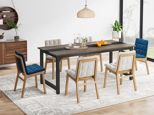 for 6-8Tribesigns 70.8” Rectangle  Dining Table, Large Office Computer Desk with Thicken Frame, Modern Simple Home Furniture for Living Room, Kitchen Room