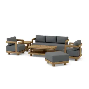 Anderson Teak Granada 6-Piece Deep Seating Set with Ottoman & Side Table