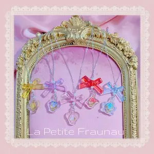 Madoka Magica inspired handmade custom Kyoko Sakura Mami Tomoe Sayaka Miki Homura Akemi Madoka Kaname Elegant Dainty Soul Gem Whimsical Jirai Kei Jfashion Magical Girl Anime Manga Kawaii Necklace and Earrings set Puella Magi Series