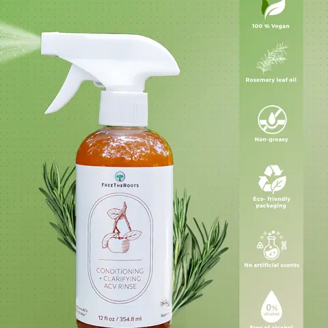 FreeTheRoots Rosemary ACV Conditioner & Build-Up Remover | 12 Fl Oz | Apple Cider Vinegar Hair Rinse | Clarifying Conditioner & Scalp Care