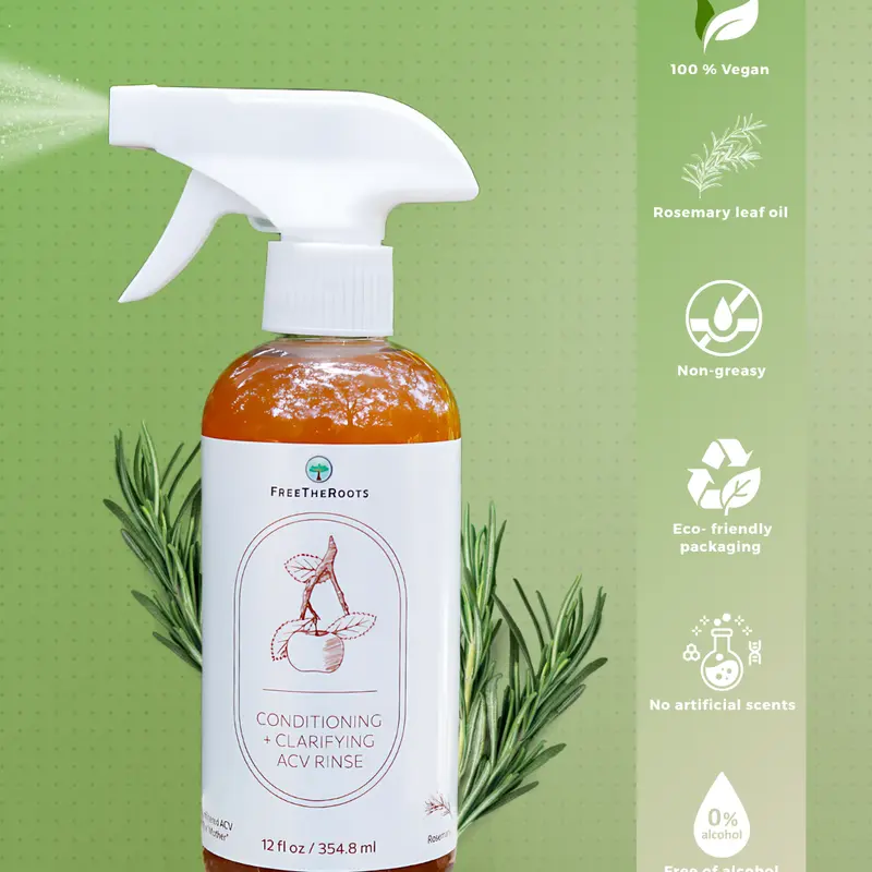FreeTheRoots Rosemary ACV Conditioner & Build-Up Remover | 12 Fl Oz | Apple Cider Vinegar Hair Rinse | Clarifying Conditioner & Scalp Care