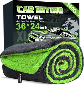 Extra Large Car Drying Towel – 1400GSM Microfiber Twisted Loop Towel, Super Absorbent, Scratch-Free & Streak-Free for Auto Detailing