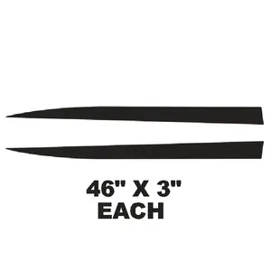 Gloss Black Front Hood Spears Side Stripe Decal Sticker For Ford Mustang 2015-23