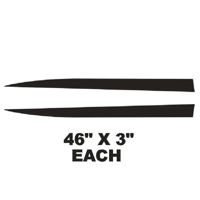 Gloss Black Front Hood Spears Side Stripe Decal Sticker For Ford Mustang 2015-23