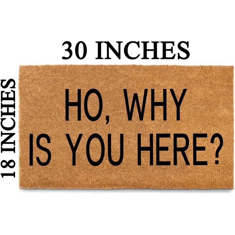 Funny Coir Welcome Doormat for Porch & Entrance - Personalized Rug, Heavy-Duty PVC Backing, Non-Slip, 30 x 18 inch