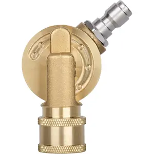 Pressure Washer Gutter Cleaner Attachment - 240 Degree Pivoting Coupler, 1/4" Quick Connect, 7 Angles for Power Washer Spray Nozzle