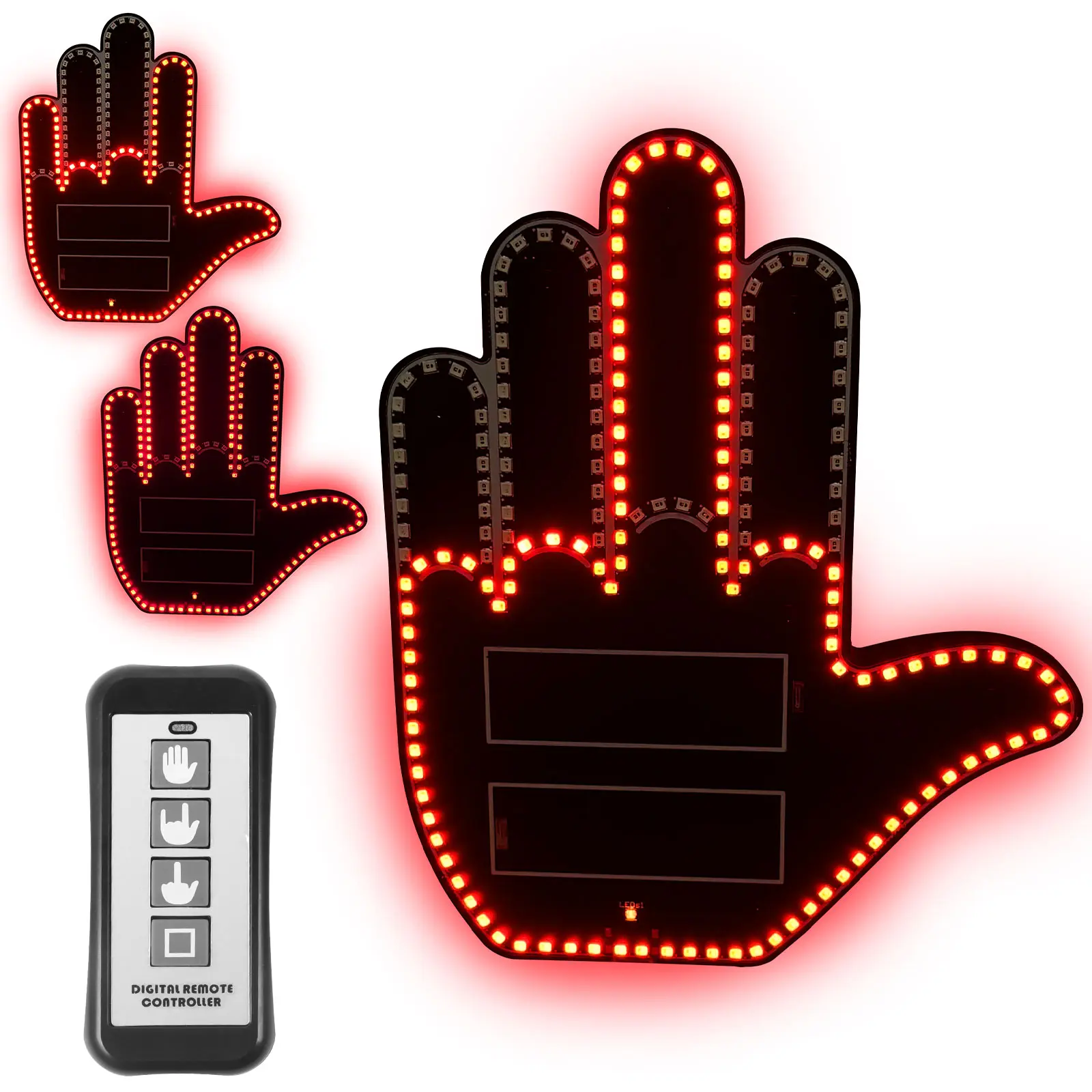 Car Finger Light with 3 Gesture Remote Control - Red LED Light for Driver Safety - Ideal Gift for Truck Accessories Vehicle truck stuff, Stuff For Truck