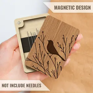 1pc Sewing Supplies Storage Box, Sewing Machine Pattern Needle Holder, Magnetic Needle Case, Sewing Needle Case, Sewing Essential, Magnetic Design Perfect Closure, Decorative Wooden Box, Home Essentials, Perfect Gift for Craft Enthusiasts