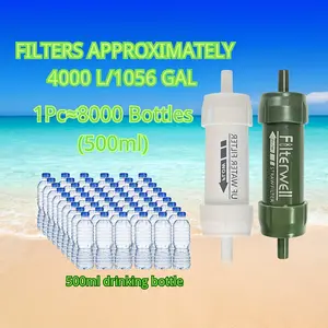 Portable Water Filter Straw, Mini Water Purification System for Hiking and Camping, Outdoor Emergency Survival Equipment, Camping Supplies
