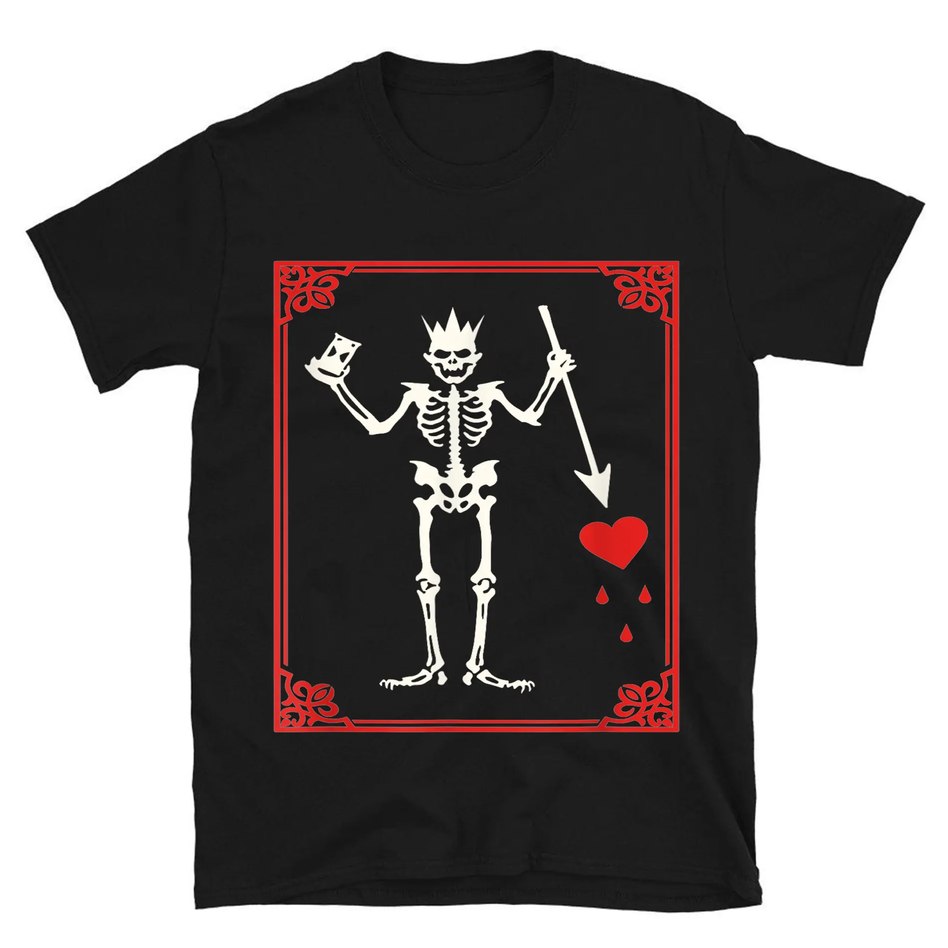 Blackbeard The Pirate Battle Flag Jolly Roger Military T-Shirt- Digital Print, Fitted Short Sleeve, Medium Length, Hand Wash Only, Versatile for All Seasons - Fabric, Clothes