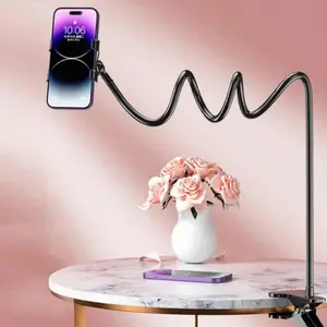 Universal Smartphone Tablet Stand with 360° Spiral Base, Sturdy Clamp and Adjustable Tilt, Selfie Stand, Perfect for All Screen Sizes, Ideal Birthday & Family Gifts