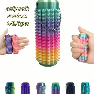 3D Printed Gradient Color Massage Roller Keychain, Key Chain for Car Keys, Sensory Tool with Textured Spikes, Stress Relief Gift, Unique Friend Present