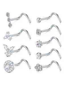 Summer Unisex Rhinestone & Flower Decor Nose Ring, Casual Trendy Nose Ring for Women & Men, Fashionable Body Jewelry for Daily & Party Decoration, Streetwear Matching Jewelry, High Quality Jewelry