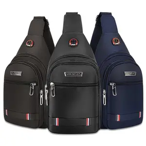 Men's Canvas Sling Bag Crossbody Chest Shoulder Bag, Water Resistant Casual Fanny Pack for Sport Travel Outdoor