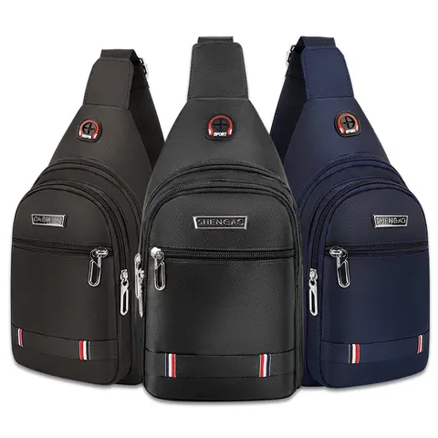 Men's Canvas Sling Bag Crossbody Chest Shoulder Bag, Water Resistant Casual Fanny Pack for Sport Travel Outdoor