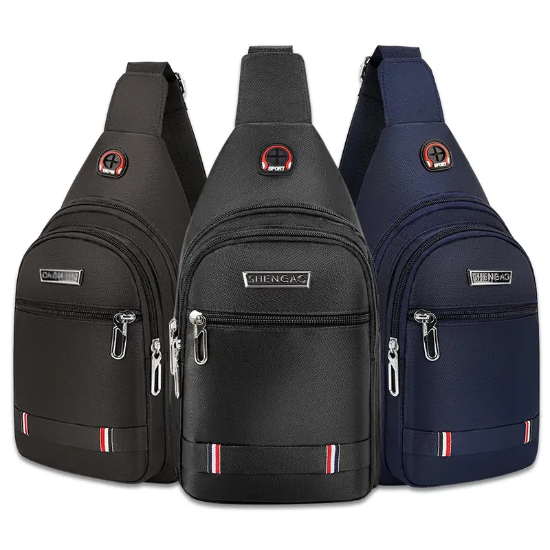 Men's Canvas Sling Bag Crossbody Chest Shoulder Bag, Water Resistant Casual Fanny Pack for Sport Travel Outdoor