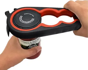 Otstar Jar Opener Bottle Opener and Can Opener for Weak hands, Seniors with Arthritis and Anyone with Low Strength, Mutil Jar Opener Get Lids Off Easily (Black and Red)