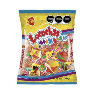 Beny Locochas Mix Mexican Hard Candy with Chili Powder Center (60 Count) Mix Flavors of Mango, Strawberry, Watermelon, and Chamoy Snack, Dulces Mexicanos