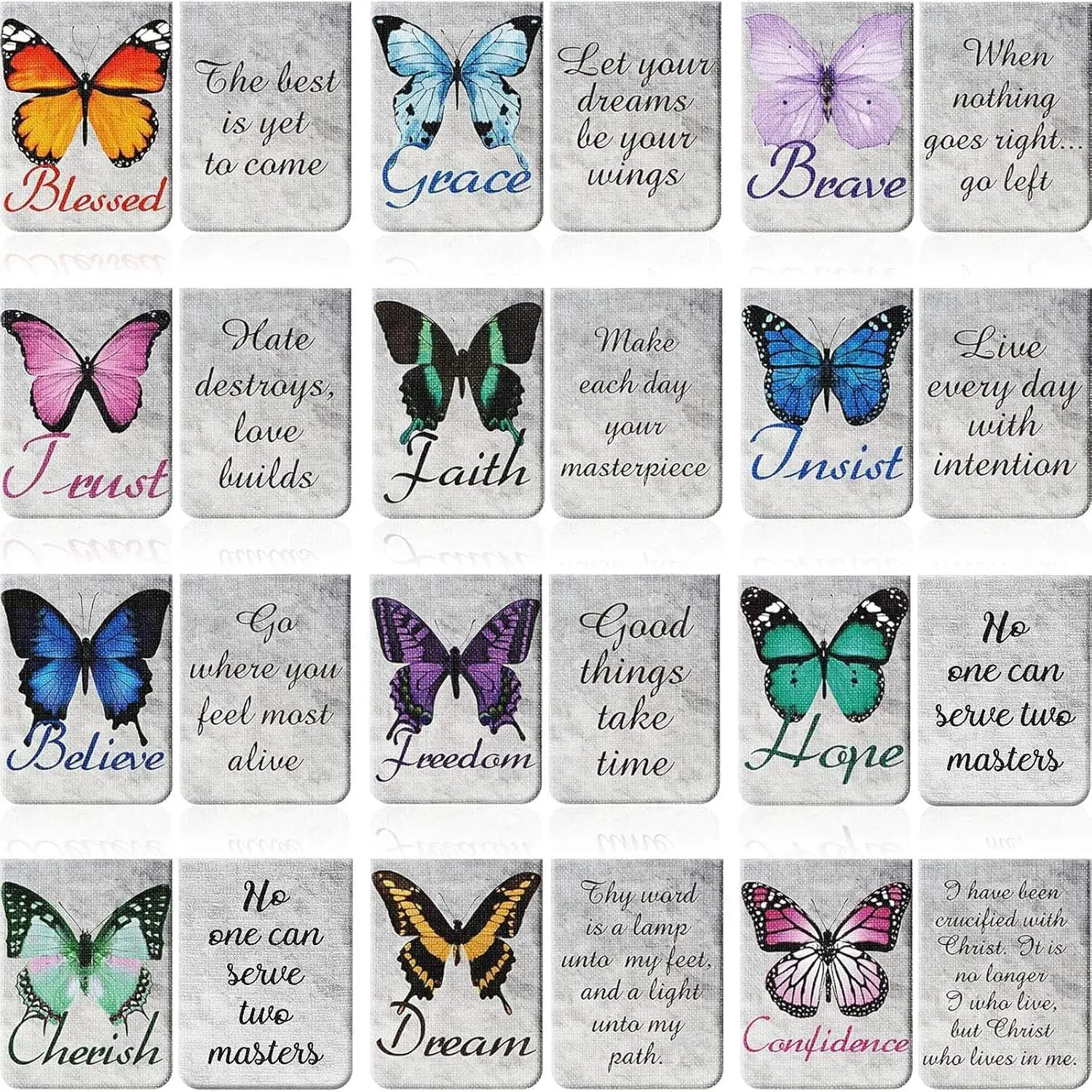 12 Pcs Bible Verse Magnetic Bookmarks with Boxes - Christian Scripture Inspirational Book Marks, Foldable Magnets, Not Easy to Fade Prayer Page Clips for Friends, Teachers - Nice Office Stationery Gift for Readers