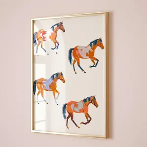 Long Live Cowgirls Poster, Horses Pattern Wall Art, Trendy Western Maximalist Decor, Cute Cowgirl Apartment Wall Art, Room Decor, Unframe