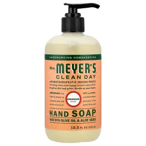 Mrs. Meyers Clean Day Hand Soap, Geranium, 12.5 fl oz (370 ml)