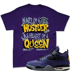 4 Lakers Imperial Purple Sneaker Matching Shirt, Imperial 4 Purple Shirt, 100% Cotton, Unisex Shirt Gift, Streetwear Men