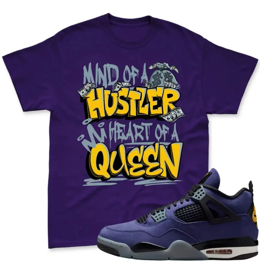 4 Lakers Imperial Purple Sneaker Matching Shirt, Imperial 4 Purple Shirt, 100% Cotton, Unisex Shirt Gift, Streetwear Men