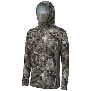High-performance ice silk fishing clothing, UV protection, quick-drying, long-sleeved, with face mask, sun protection clothing for men