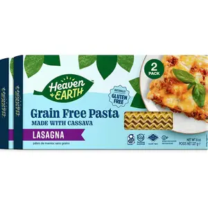 Earth Grain Free Pasta, Cassava Lasagna Pasta, 8oz (2) |   Paleo Pasta |   Vegan |   Certified Gluten Free |   Kosher for Passover