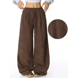 Women's Spring/Winter Streetwear Fashion Casual Vintage Corduroy Textured Long Pants