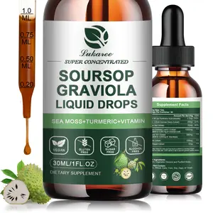 LUKAREE Soursop Graviola Leaf Extract Liquid Drop Plus Pure Botanical Sea Moss for Cell Support & Regeneration, Liver, Gut & Antioxidant - Soursop Bitters Liquid, Natural Flavor, 1 Fl Oz Healthcare Supplement Edible Dietary Fitness Vitamin