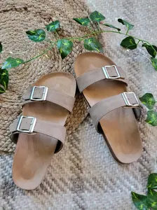 Double Strap Samantha Tan Sandals Footwear Shoe for Women & Girl Bridal Parent Walking Shoes True to Size Shoe Summer Women