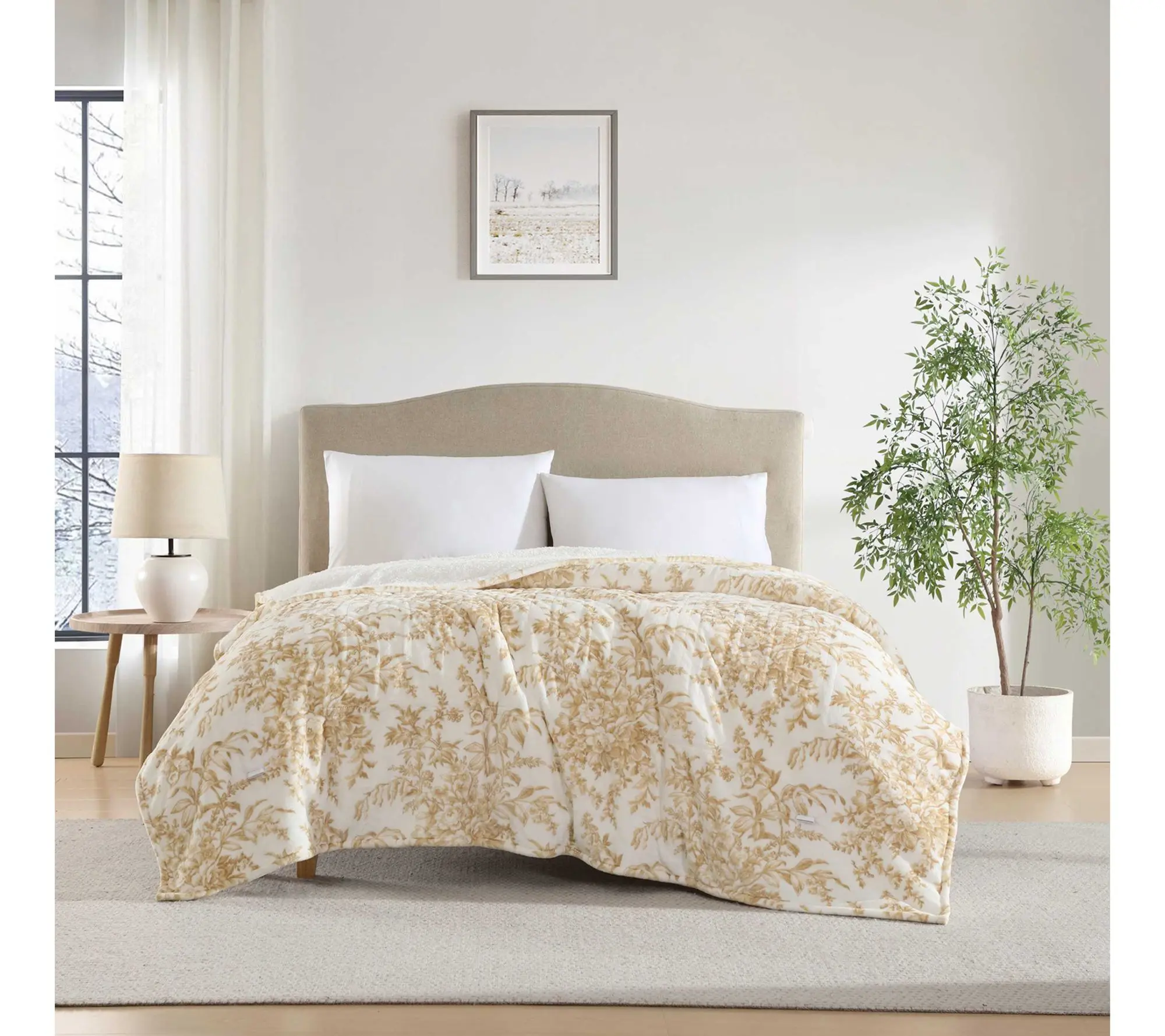 Laura Ashley Bedford Plush Sherpa Queen Heated Blanket Laura Ashley Bedford Plush Sherpa Queen Heated Blanket