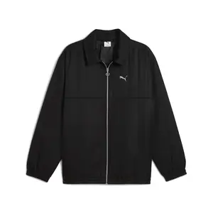 PUMA Mens Wardrobe Essentials Relaxed Retro Jacket Athletic Outerwear Casual - Black
