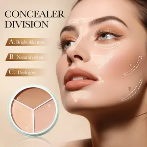 Sadoer Repair Beauty Art Three-Color Concealer - Fast Acting, Non-Sticky Formula for Makeup Artists - Affordable Counter-Level Replacement Concealer Cream