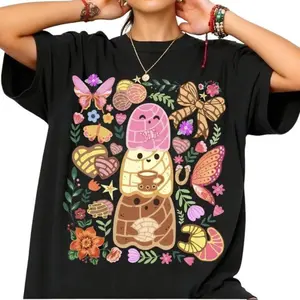 Pantasmas Ghost Pan Dulce Shirt, Halloween Mexican Conchas Ghost Tee, Spooky Season Gift Cotton Fabric