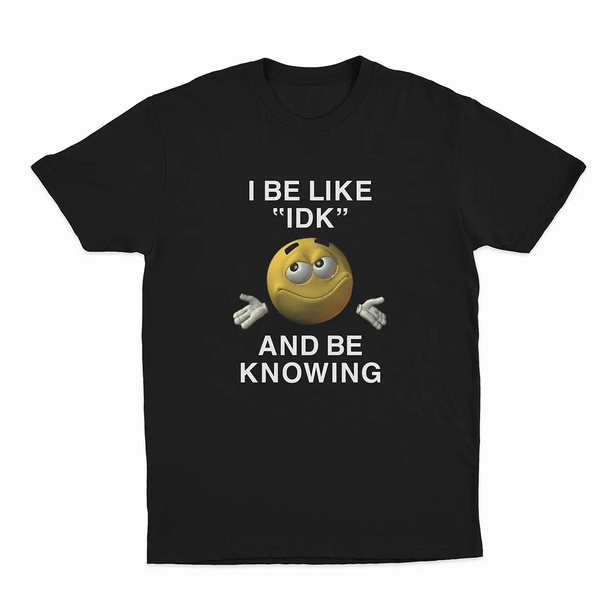 Oversized IDK Slogan Graphic T-Shirt, Unisex 100% Cotton Loose-Fit Crewneck Shirt, Breathable Lightweight Fabric