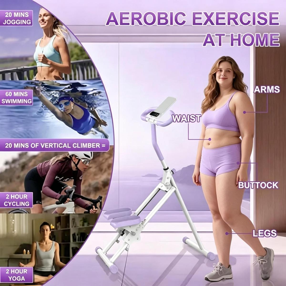 Vertical Climber Stair Stepper with Handlebar, 330LB Weight Capacity, Extended Step Range Exercise Machine for Leg & Full Body Workouts, Home Gym Fitness Equipment