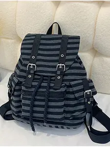 Fashion Striped Women's Shoulder Bag, Casual Lightweight Backpack, Stylish and Comfortable, Perfect for Daily Use, Trendy Backpack