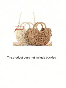 1pc Half-Moon Out Handbag, Half Moon Purse,Simple Style Ins, Beach Hand-Woven Bag,Beach Vacation Straw Woven Bag,Holiday Women's Bag, Perfect For Beach Vacation, Travel, Shopping