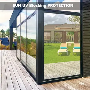 19.6 Inch * 118 Inch Window Film Privacy Shade Mirror Reflection Tone One-Way Thermal Control UV Resistant Window Sticker for Home and Office