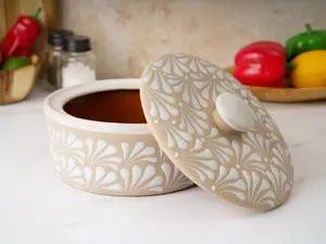 Handmade Talavera Tortilla Warmer: Mexican Ceramic Tortillero Serving Dish