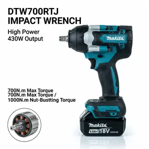 Makita DTW700 High Power Lithium      Compact      High-Torque Impact   Variable Speed   Drill Tool Kit Cordless Portable Wrench Set